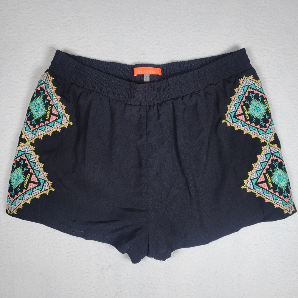 Anthropologie Lulumari Boho Shorts, Black Woman's Size Medium, Lined, Poly Blend